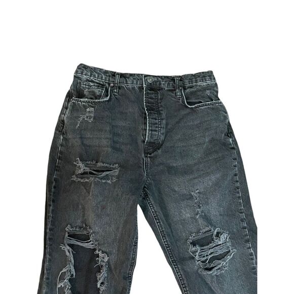 We The Free Distressed Black Denim Jeans US 31Festival Grunge 100% Cotton - Picture 5 of 12